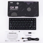 EPOMAKER QK81 75% Wireless Mechanical Gaming Keyboard, QMK/VIA Programmable and Hot-Swappable, 81 Keys with Metal Knob, 2.4Ghz/BT/USB, Creamy Gasket-Mount, RGB Backlight (Black, Wisteria Switch)