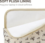 Puffy Laptop Sleeve 13-15.6 Inch Cute Quilted Laptop Protective Case Padded Floral Computer Sleeve for MacBook (A-Black, 15 Inch)
