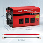 2000w 12v Car Power Inverters for Vehicles Truck with USB Charging Port,12v DC to 110v AC Inverter Converter with 3 AC Outlets