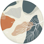 ITNRSIIET Round Mouse Pad with Stitched Edge Premium-Textured Waterproof Non-Slip Rubber Base Desktop Protection Mat Diameter 8.7 inches, Abstract Leaf