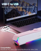 LENRUE G11 Computer Speakers for Desktop, Touch Lights PC Speakers with Surge Clear Sound, USB C/USB Powered for Computer Desktop PC Laptop Monitor(Pink)