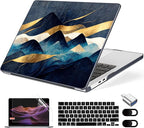Compatible with MacBook Air 13.6 inch Case, M4 A3240/M3 A3113/M2 A2681 (Released 2025 to 2022), Hard Shell, Keyboard Cover, Screen Protector, Webcam Cover & Type-C Adapter, Mountain