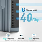 Acer Thunderbolt 4 Dock, 16 in 1 Quad Monitor DisplayLink Docking Station 40Gbps with 8K Display, 10Gbps Data Ports, 160W Power, 2.5G Ethernet, SD 4.0 Card Reader USB C Hub for MacBook, PC, Laptop