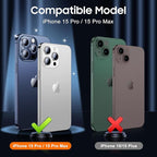 UniqueMe Compatible for 3 Pack iPhone 15 Pro/iPhone 15 Pro Max Camera Lens Protector, [Drop Protection][Case Friendly] 9H Tempered Glass Camera Cover Screen [2023 New Version]- White