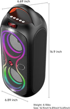 Portable Bluetooth Speakers with 120dB Loud Sound|Beat-Driven Light Show, 5 RGB Modes, Bluetooth 5.3, USB/TF/AUX/FM/Mic Input/TWS | Portable for Party, Camping, Tailgating, Backyard, Indoor Gatherings