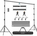 FUDESY Photo Video Studio 10 x 10Ft Heavy Duty Adjustable Backdrop Stand,Background Support System for Photography with Carry Bag, 6 Pcs Clip Clamps