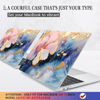 CISSOOK Compatible with MacBook Air 13 inch Case M1 A2337 A2179 A1932 2021 2020-2018, Plastic Hard Shell Case & Keyboard Cover & Screen Film for MacBook Air 13-inch with Touch ID, Marble Flower