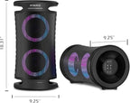 Large Bluetooth Speaker, 260W Peak Powerful Loud Sound with Deep Bass, Portable Outdoor Speaker Wireless, 15Hr Playtime, Fast Charge, TWS, Cool Lights for Party, Camping, Beach, Backyard, Home, Work