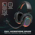 FIFINE Gaming Headset for PC-Wired Headphones with Microphone-7.1 Surround Sound Computer USB Headset for Laptop, Streaming Headphones on PS4/PS5, with EQ Mode, RGB, Soft Ear Pads - AmpliGame H6