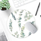 ITNRSIIET Round Mouse Pad with Stitched Edge Premium-Textured Waterproof Non-Slip Rubber Base Desktop Protection Mat Diameter 8.7 inches, Eucalyptus Branches