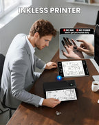 vretti P83 Portable Printers Wireless for Travel, A4 Portable Thermal Printer, Mobile Inkless Printer Compatible with Phone & Laptop, Supports 8.5 x 11 US Letter for Car School Office Home Use, Black