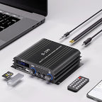Facmogu S-299 4.1CH Bluetooth Power Amplifier with Active Subwoofer Output (NOT Passive Subwoofer), Max 800W RMS 40Wx4 Subwoofer Amplifier Hi-Fi Integrated Mini Speaker Amp Audio Sub Bass Amp