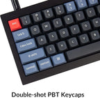 Keychron Q2 Wired Custom Mechanical Keyboard, QMK/VIA Programmable Macro, Full Aluminum, Hot-Swappable Gateron G Pro Blue Switch, 65% Layout Double Gasket Compatible with Mac and Windows - Black