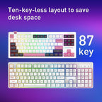 Redragon K729 80% Wired Gasket RGB Gaming Keyboard, 87 Keys TKL Mechanical Keyboard w/Knob Control, Mix-Color PBT Keycaps, Hot-Swap South-Facing Socket & 5-Layer Dampener, Custom Linear Switch
