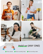 Fingertip Bluetooth Remote Control TIK TOK Wireless Page Turner TYUOBOX Camera Remote Shutter Selfie Button Controller with Charging Case for iPhone Android Ipad Cell Phone (White)