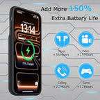 Battery Case for iPhone 17 Pro, Upgraded 10000mAh Rechargeable Portable Extended Battery Pack Supported Qi Wireless Charging Case Compatible with iPhone 17 Pro (6.3 inch) Charger Power Bank (Black)