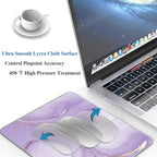 Gold Splatter Marble Mouse Pad, Purple Texture Marbling Mousepad for Design, Anti-Slip Rubber Base Wireless Mouse Pads for Laptop