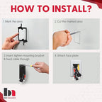 2 Pack Wall Plate Cable Pass Through with Bracket - In Wall Cable Management Kit - Snap ON Wall Plate with Single Gang Low Voltage Mounting Bracket - Decorator Cover for Low Voltage Cables