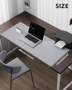 Leather Desk Pad Cover- 48" x 17" Office Desk Protector, Non-Slip PU Leather Mouse Pad, Waterproof Blotter Mat for Home (Light Grey)