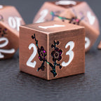 Purple & Red DND Metal Dice, 7PCS Aluminum Dice Set with Gift Case for Dungeons and Dragons, RPG, MTG, Pathfinder