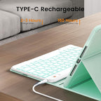 OYEEICE for iPad 9th Generation Case with Keyboard - Backlit Wireless Detachable Folio Cover with Pencil Holder for iPad 9th/8th/7th Gen, iPad Pro 10.5" & iPad Air 3rd Gen - Green
