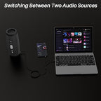 1/8 Inch TRS Stereo Y Splitter Cable 2FT, 3.5mm Male to 2-Male Y-Splitter Stereo Audio Cable, for Cell Phone PC Laptop, Speaker, Headphones, Suitable for Switching or Two Sets of Speakers