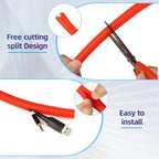 Split Wire Loom Tubing, 10,25ft Cord Protectors from Pets No Chew, Flexible Wire Covers Cord Protectors, Protective Split Cable Sleeve for Automotive Home Industrial Wires(Red, 0.46inch-25ft)