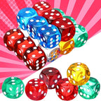 18 Pcs Casino Theme Party Dice Large Opaque Jumbo Acrylic D6 Dice for Casino, Craps, Table Games and Board Games(25 mm,Clear Color)
