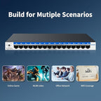 16 Port Gigabit Switch, Easy Smart Managed Ethernet Switch, Network Hub, Ethernet Splitter, Plug & Play, Fanless Metal Design, VLAN, Qos, Desktop or Wall Mount