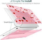 TWOLSKOO Compatible with MacBook Pro 13 inch Case 2023-2016 A2338 M2/M1 A2251 A2289 A2159 A1989 A1706, Plastic Hard Shell Cover & Keyboard Skin & Screen Protector, Cute Cherry