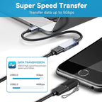 USB C to USB Adapter 4 Pack,USBC Male to USB A 3.0 Female OTG Adapter, Type C Thunderbolt 4 Converter OITYEUF for iPhone 15 Pro Max Plus,MacBook Pro Air2024,Samsung S24 S23 S22 S21 Galaxy,iPad (Black)