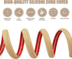 Floor Cord Cover Self Adhesive Cord Hider,20FT Cable Management, Extension Strip Protector for Wires, Prevent Cable Trips for Offices, Gyms, Exhibitions Cavity:0.39"(W) x 0.27"(H) WoodLightyellow