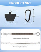 Phone Tether Lanyard, SHANSHUI Strong Spring Rope Climbing Hook, 4x Phone Tether Tabs Free Your Hand Anti Theft Phone Strap for All Smartphones for Outdoor Cycling Climbing Skiing Hiking - 2PCS Sliver