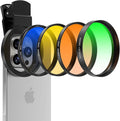 52MM Coral Reef and Reef Tank Filter Kit for Phone, CPL Polarizing+20,000k Yellow+15,000k Orange+10x Macro, Clip, Saltwater Aquarium Lens Compatible with iPhone16 15 Pro Max Samsung Moto Google TCL