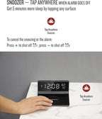 Soundfreaq Charge Rise II, SFQ-20: Digital Alarm Clock, with Dual Alarms, Fast USB Charger and Wireless Charger (Black)