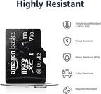 Amazon Basics microSDXC Memory Card with Full Size Adapter, A2, U3, Read Speed up to 100 MB/s, 1 Tb, Black