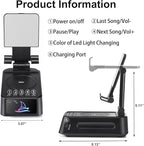 Gifts for Men Women, Cell Phone Stand with Bluetooth Speaker Led Light, Unique Gifts for Dad Him Husband Boyfriend, Cool Gadget Compatible with iPhone/Android, Ideal Gifts for Christmas