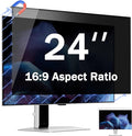 [2 Pack] Magnetic Computer Privacy Screen Filter 24 Inch for Frameless Monitor 16:9 Aspect Ratio, Removable Anti Glare Blue Light Protector, Double Sided Reversible Eye Care 24in Film