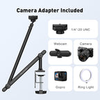 AboveTEK Tablet Stand Holder, Aluminum iPad Holder for Desk & Bed, Adjustable Arm Clamp Mount with 360° Rotation, Overhead Compatible with 4.7"-13.5" iPad Pro/Air/Mini, iPhone, Galaxy Tab- Black