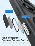 MAGIC JOHN 360° Rotatable Magnetic Invisible Stand for iPhone 16 Case [Camera Control Button] [Compatible with MagSafe] 16FT Shockof for iPhone 16 Case with Kickstand, Black