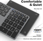 MOFII Bluetooth Number Pad for Laptop - Gray Wireless Numeric Keypad 35 Keys USB-C Rechargeable Numpad, Accounting Portable Financial Data 10 Key for Laptop/PC/Desktop/Notebook/Surface Pro