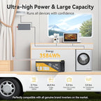Power Queen 12V 280Ah PLUS LiFePO4 Battery Low-temp Protection Group 8D Battery, Deep Cycle Battery with 200A BMS, 3584Wh Energy, Up to 15000 Cycles for Truck, RV, Motor Home, Marine