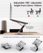 BENFEI Laptop Stand with USB C 6in1 Docking Station, HDMI 4K@60Hz,Gigabit Ethernet, 100W Power Delivery, 10Gbps 1*USB C 3.2 and 2*USB A 3.2 Compatible with MacBook Pro/Air, iPad Pro, XPS, Thinkpad