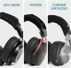 GEVO Replacement Headphone Headband Cover for Corsair Virtuoso, Audio Technica ATH M Series M50X, M50XBT, M50, M40X & More, Cushion Pad Protector Repair Part, Easy Installation No Tool Needed (Black)