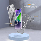 Miracase Magnetic for iPhone 14 Case 6.1'', [Bubble Free] Full-Body Bumper Phone case with Built-in Full Glass Screen &Lens Protector,No Gap,Compatible with MagSafe,Drop Proof 14 Cover,Clear