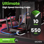 GEARit Cat 6 Ethernet Cable (1-Pack 5 Feet) Cat6 Network Patch, 10Gbps, RJ45, Snagless Cord, Gold-Plated Connectors, Internet for PC, TV, Tablet, Router, Printer, Servers, IT Data Center - Blue