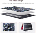 for M1 MacBook Air 13 Inch Case 2021 2020 2019 2018 Release M1 A2337 A2179 A1932 Cover with Retina Display & Touch ID, Printed Pattern Plastic Hard Shell Case, Meadow Wildflower Black