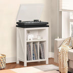 Record Player Stand with Vinyl Record Storage Holds up to 160 Albums,Large Wood Record Player Table Dispaly Shelf，White Turntable Stand Cabinet for Living Room,Bedroom,Office 8