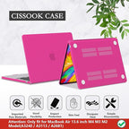 CISSOOK Compatible with MacBook Air 13 inch Case 2025 2024 2023 2022, Hard Shell Case Keyboard Cover for MacBook Air 13.6 inch M2 M3 M4 Chip A3240 A3113 A2681, Matte Rose Red