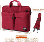 KINGSLONG Slim 17.3 inch Laptop Bag Sleeve Carrying Case with Shoulder Strap, Notebook Ultrabooks Computer Handbag Cover for Men Women Fit for Acer Asus Lenovo HP Toshiba Red